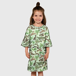 Платье клеш для девочки Весенний камуфляж, цвет: 3D-принт — фото 2