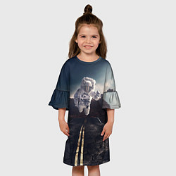 Платье клеш для девочки Астронавт, цвет: 3D-принт — фото 2