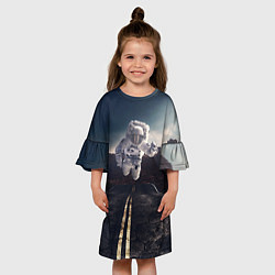 Платье клеш для девочки Астронавт, цвет: 3D-принт — фото 2