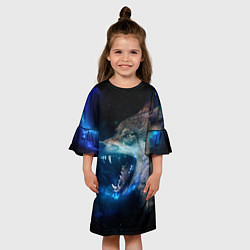Платье клеш для девочки Волчара Юморит, цвет: 3D-принт — фото 2