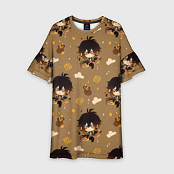 Платье клеш для девочки Чиби Чжун Ли, цвет: 3D-принт