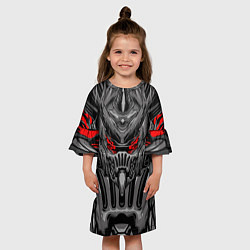 Платье клеш для девочки Темный самурай, цвет: 3D-принт — фото 2