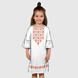 Платье клеш для девочки Белорусская вышиванка, цвет: 3D-принт — фото 2