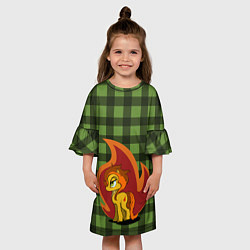 Платье клеш для девочки Пони по имени Огонек, цвет: 3D-принт — фото 2