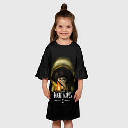 Платье клеш для девочки Little Nightmares 2 Тссс, цвет: 3D-принт — фото 2