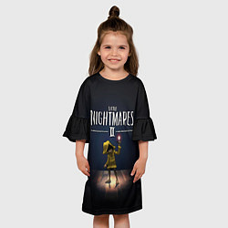Платье клеш для девочки Little Nightmares 2 пламя, цвет: 3D-принт — фото 2