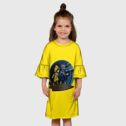 Платье клеш для девочки Little nightmares 2 Yelow, цвет: 3D-принт — фото 2