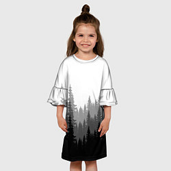 Платье клеш для девочки Темный Лес, цвет: 3D-принт — фото 2