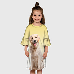 Платье клеш для девочки Лабрадор ретривер пес, цвет: 3D-принт — фото 2