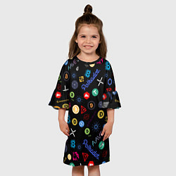 Платье клеш для девочки ЛОГОТИПЫ КРИПТОВАЛЮТ Z, цвет: 3D-принт — фото 2