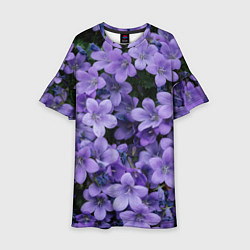 Платье клеш для девочки Фиолетовый цвет весны, цвет: 3D-принт