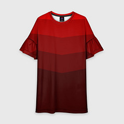 Платье клеш для девочки Красный Градиент, цвет: 3D-принт