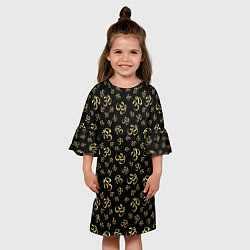 Платье клеш для девочки Мантра ОМ, цвет: 3D-принт — фото 2