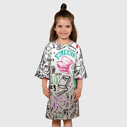 Платье клеш для девочки Учеба узор, цвет: 3D-принт — фото 2