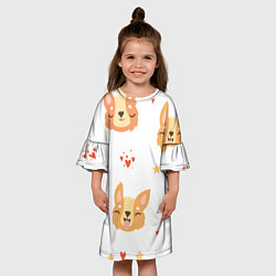 Платье клеш для девочки Милый Корги, цвет: 3D-принт — фото 2
