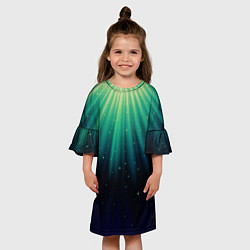 Платье клеш для девочки Сияние 3D, цвет: 3D-принт — фото 2