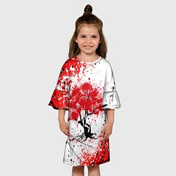 Платье клеш для девочки САКУРА SAKURA ВИШНЯ, цвет: 3D-принт — фото 2