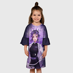 Платье клеш для девочки КЛИНОК РАССЕКАЮЩИЙ ДЕМОНОВ, цвет: 3D-принт — фото 2