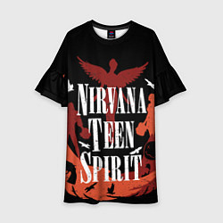 Платье клеш для девочки NIRVANA TEEN SPIRIT, цвет: 3D-принт