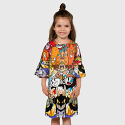 Платье клеш для девочки CUPHEAD, цвет: 3D-принт — фото 2