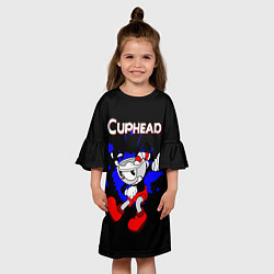 Платье клеш для девочки Cuphead, цвет: 3D-принт — фото 2