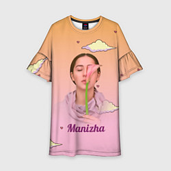 Платье клеш для девочки Манижа Manizha, цвет: 3D-принт