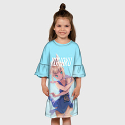 Платье клеш для девочки Кохаку Доктор Стоун, цвет: 3D-принт — фото 2