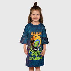 Платье клеш для девочки Alien Invasion, цвет: 3D-принт — фото 2