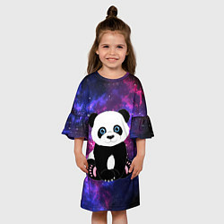 Платье клеш для девочки Space Panda, цвет: 3D-принт — фото 2