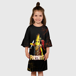Платье клеш для девочки Fortnite Potassius Peels Peely, цвет: 3D-принт — фото 2