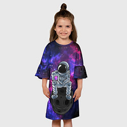 Платье клеш для девочки Distant galaxy, цвет: 3D-принт — фото 2