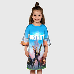 Платье клеш для девочки Fortnite Новая Глава, цвет: 3D-принт — фото 2