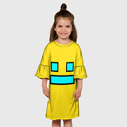 Платье клеш для девочки Geometry Dash: Smile, цвет: 3D-принт — фото 2