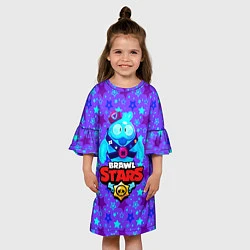 Платье клеш для девочки Brawl Stars Blue, цвет: 3D-принт — фото 2