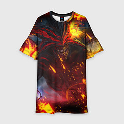 Платье клеш для девочки Path of Exile Fire Demon Z, цвет: 3D-принт