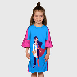 Платье клеш для девочки Медсестра Super Nurse Z, цвет: 3D-принт — фото 2