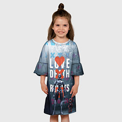 Платье клеш для девочки Любовь смерть и роботы, цвет: 3D-принт — фото 2
