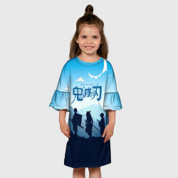 Платье клеш для девочки Клинок, рассекающий демонов в горах, цвет: 3D-принт — фото 2