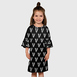 Платье клеш для девочки Викинги Лого Паттерн Vikings Pattern Z, цвет: 3D-принт — фото 2
