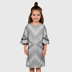 Платье клеш для девочки Линии иллюзия, цвет: 3D-принт — фото 2