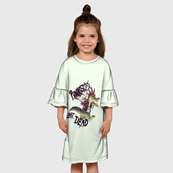 Платье клеш для девочки Крокодил панк, цвет: 3D-принт — фото 2
