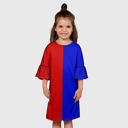 Платье клеш для девочки Красно-синий, цвет: 3D-принт — фото 2