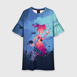 Платье клеш для девочки Mermaid Русалочка Z, цвет: 3D-принт