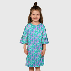 Платье клеш для девочки Чешуя Хвост русалки, цвет: 3D-принт — фото 2