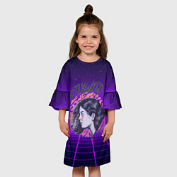 Платье клеш для девочки Девушка - пантера StayWild, цвет: 3D-принт — фото 2