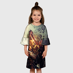 Платье клеш для девочки Маркус в деле, цвет: 3D-принт — фото 2