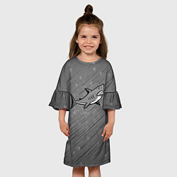 Платье клеш для девочки Акула, цвет: 3D-принт — фото 2