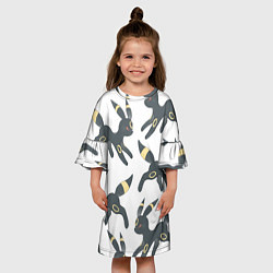 Платье клеш для девочки Покемон Амбреон, цвет: 3D-принт — фото 2