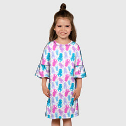 Платье клеш для девочки Осьминоги, цвет: 3D-принт — фото 2