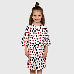 Платье клеш для девочки Карточные Масти, цвет: 3D-принт — фото 2